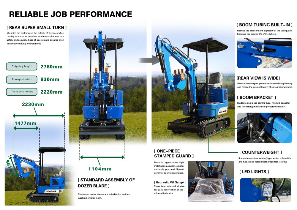 1.2 Ton Mini Excavator With CE Certification NDI315