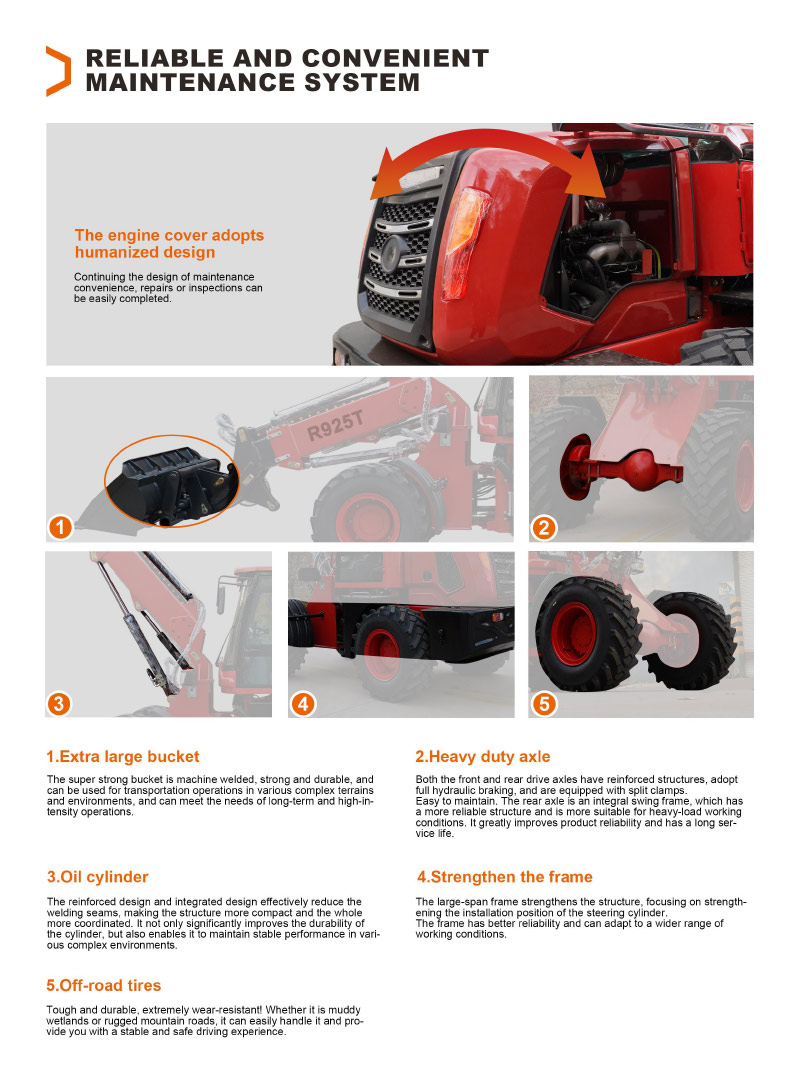 Grand chargeur à bras télescopique Grand chargeur à bras télescopique