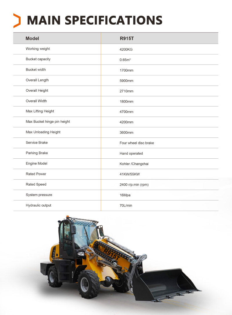 Carregadeira de rodas com braço telescópico de 4,8 toneladas Carregadeira de rodas com braço telescópico de 4,8 toneladas