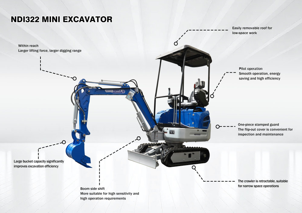 Motor Kubota fabricante de escavadeira de 1,4 toneladas