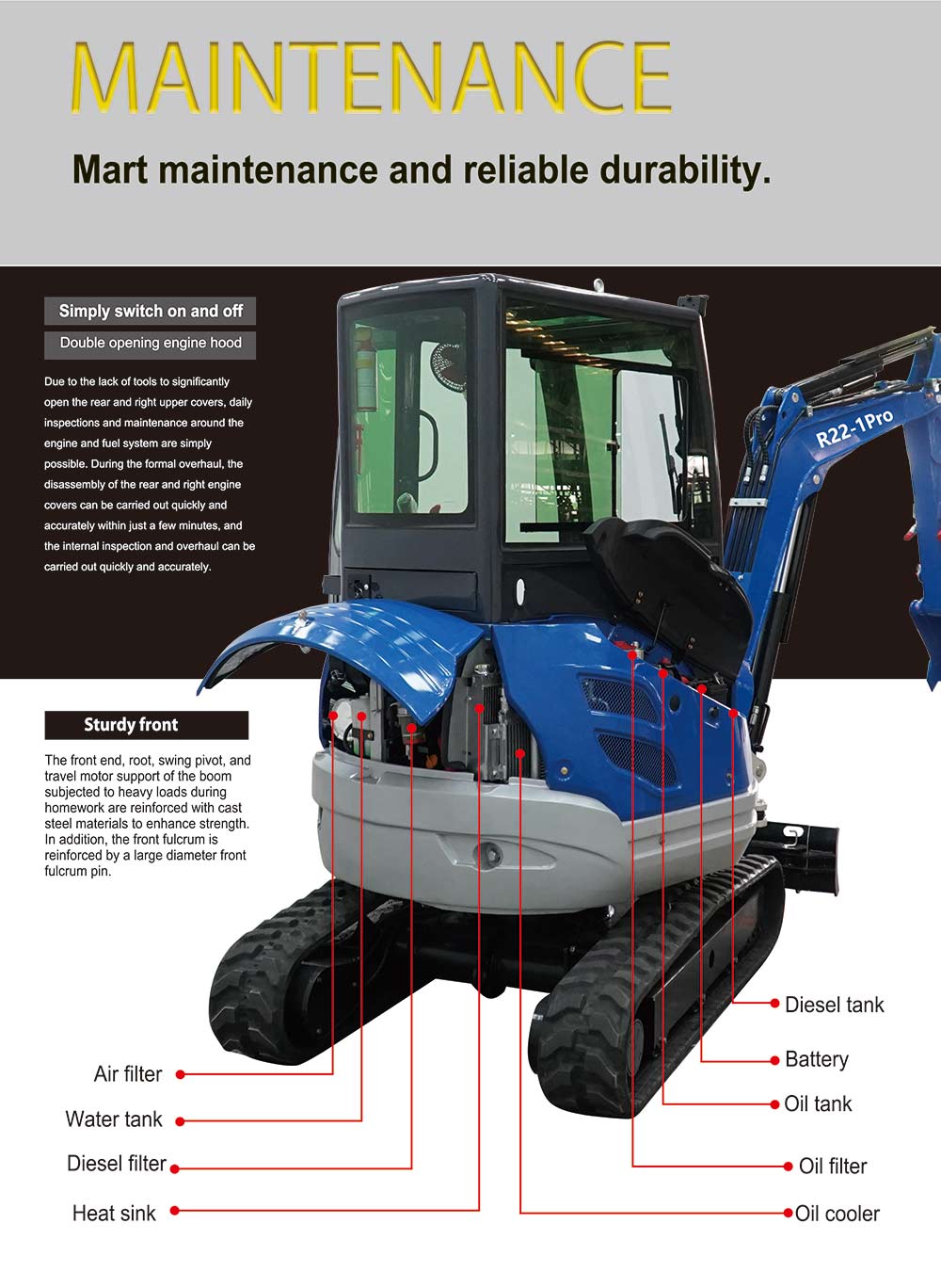 R22-1 PRO Mini Excavator