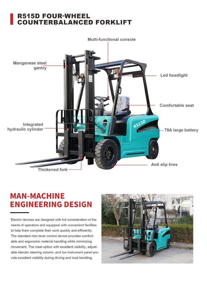 Nova empilhadeira elétrica chinesa de 1,5 toneladas para venda Nova empilhadeira elétrica chinesa de 1,5 toneladas para venda