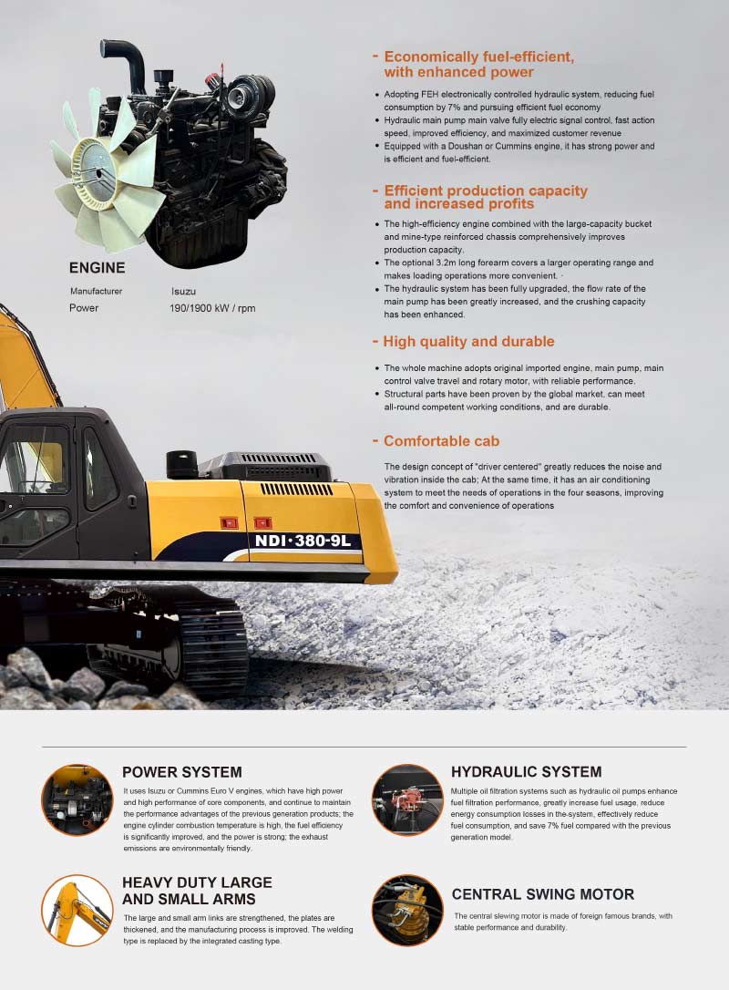 Nova escavadeira grande de 38 toneladas Nova escavadeira grande de 38 toneladas