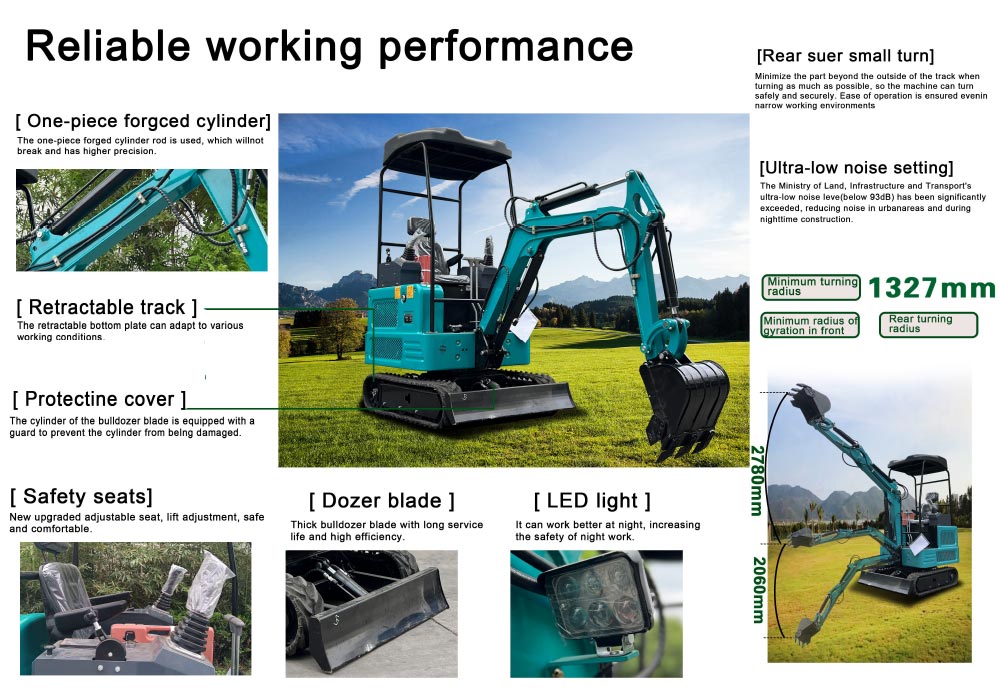 OEM d'ODM de mini excavatrice de 1,8 tonnes