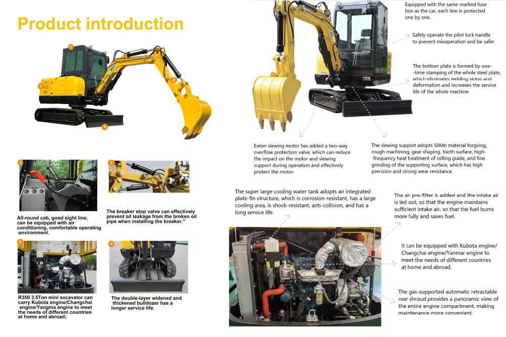 Proizvođač bagera od 2,5 tone Kubota Engine