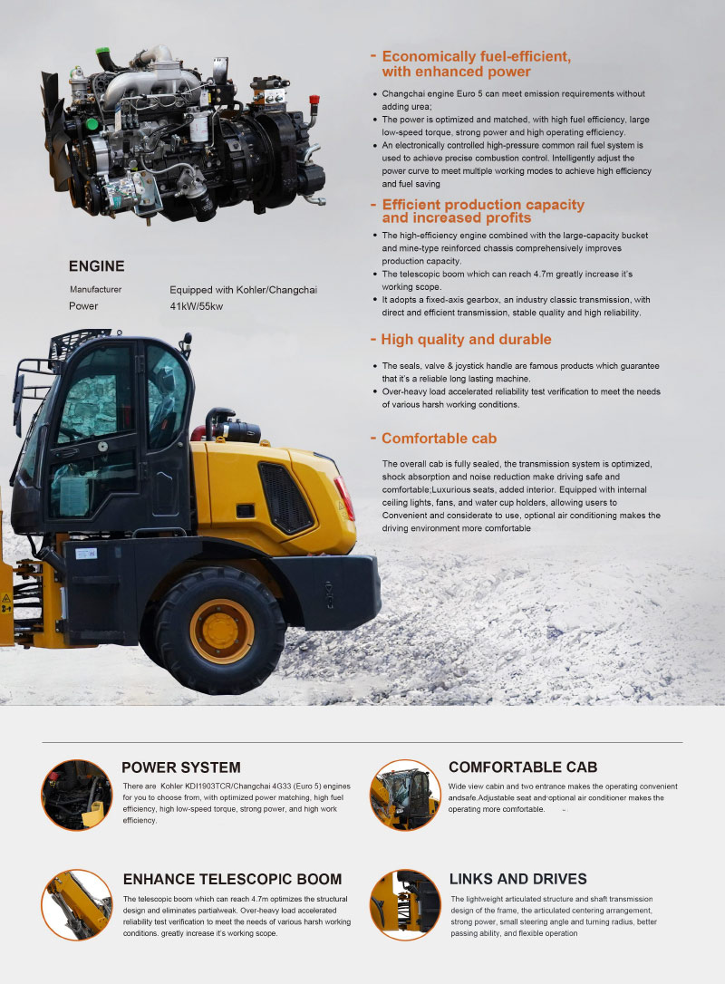 Carregadeiras de rodas de 4,5 toneladas para venda