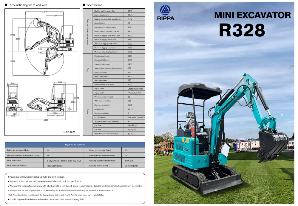 OEM d'ODM de mini excavatrice de 1,8 tonnes