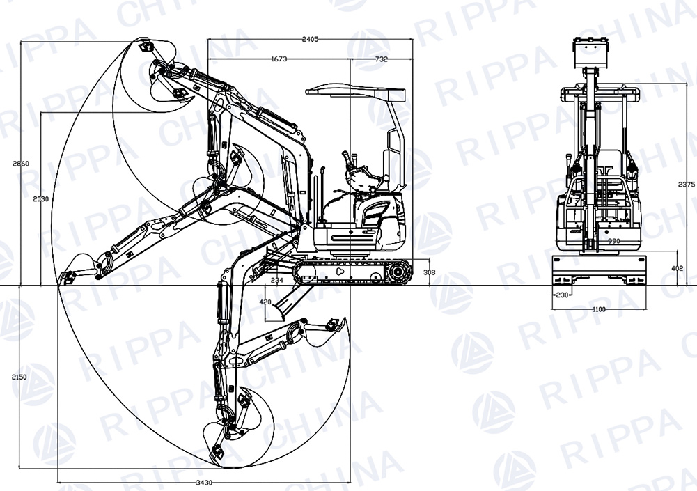 Fábrica de excavadoras de China de 1,6 toneladas Fábrica de excavadoras de China de 1,6 toneladas