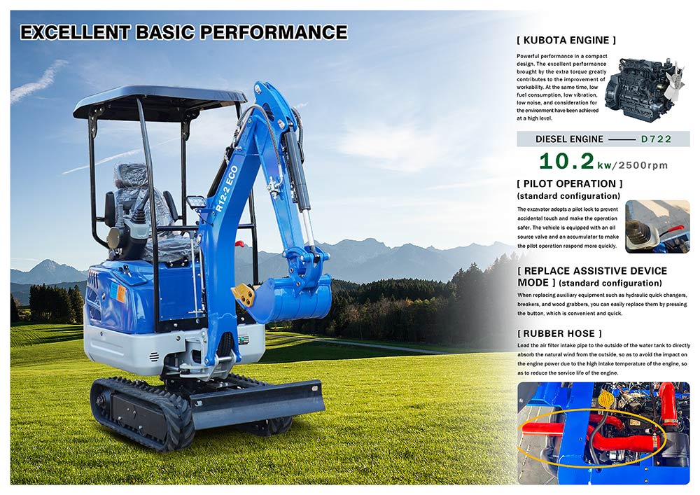 1,4 Tonnen chinesischer Minibagger R12-2ECO