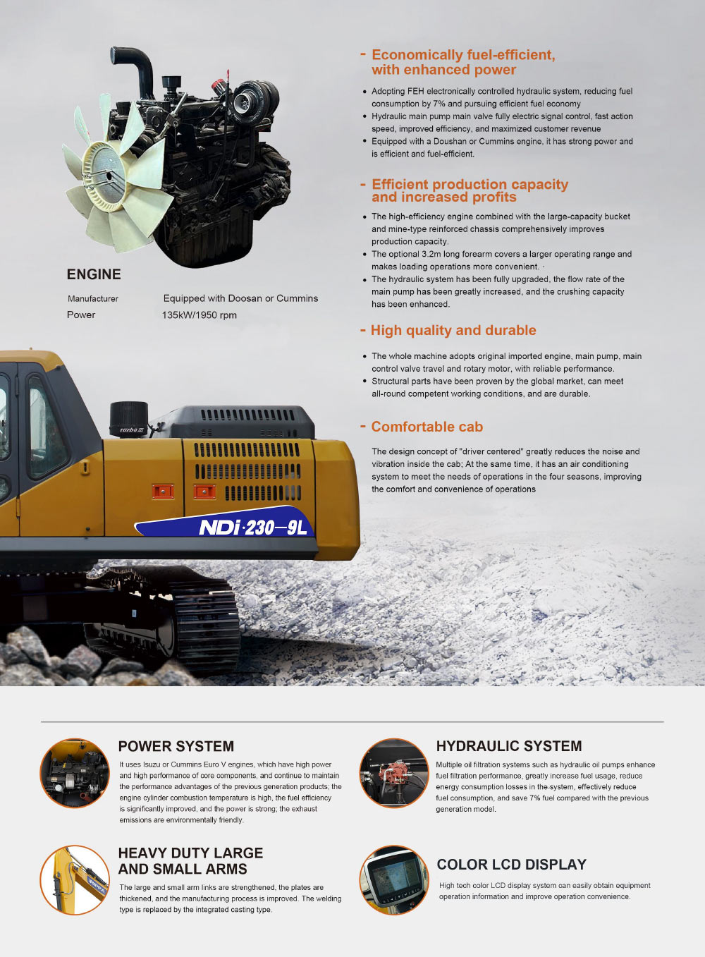 OEM del ODM del excavador de 21,5 toneladas OEM del ODM del excavador de 21,5 toneladas