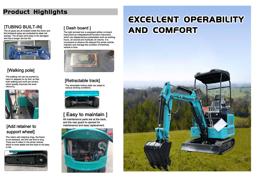 OEM d'ODM de mini excavatrice de 1,8 tonnes